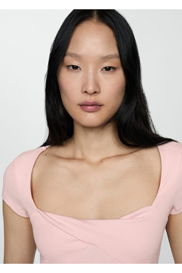 Drape yakalı tişört - 5