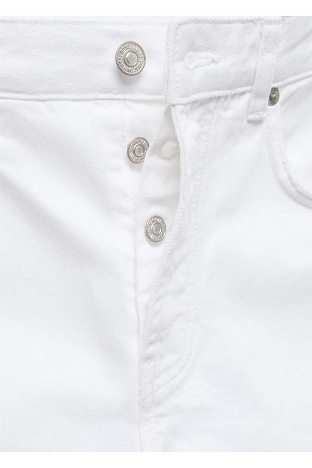 Düz denim Bermuda şort - 6