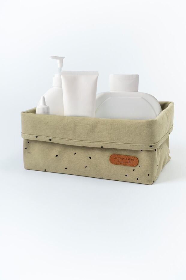 Organizer Basket Baby Cosmos Khaki Organic Cotton 25x16 cm