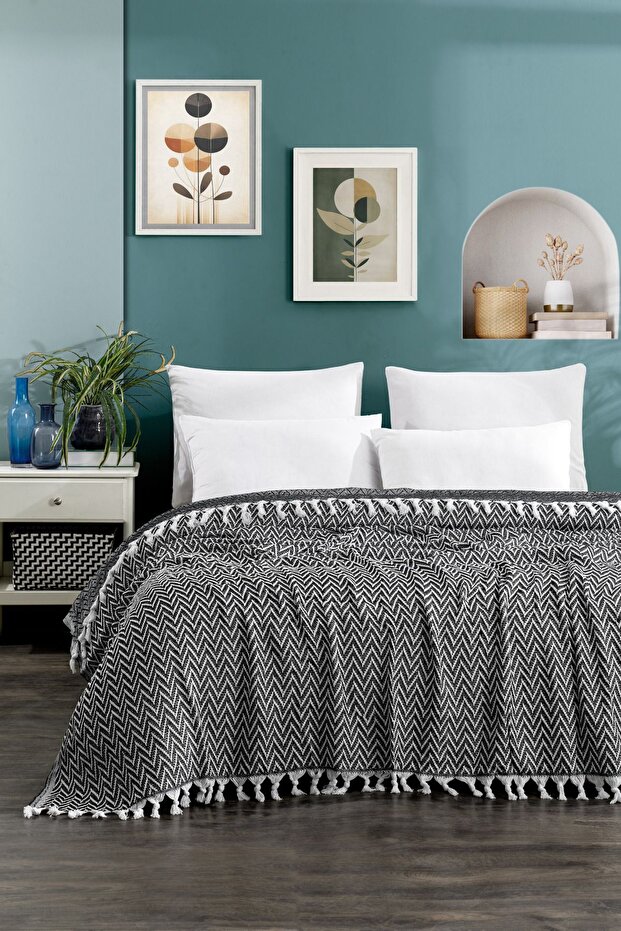 Sayina Model Black Double Pique 1600Gr. 200X230Cm