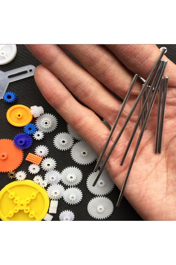 78 Parça Plastik Dişli Seti Rc Çark Arduino Oyuncak Robot Araba Mil Tekerlek - 3