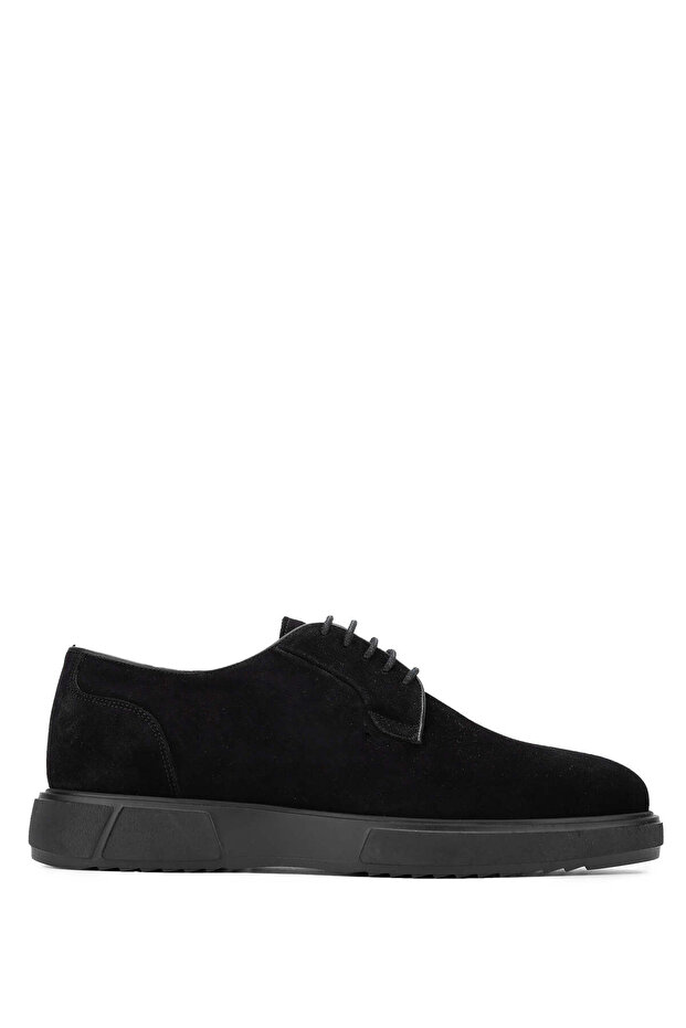 Men's Genuine Leather Black Suede Casual Shoes