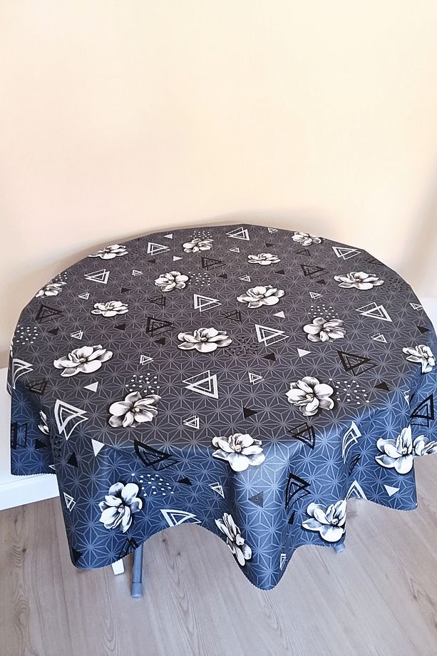 ALTI ASTARLI YUVARLAK MUŞAMBA MASA ÖRTÜSÜ -140 CM ÇAP-ELG25 - 1