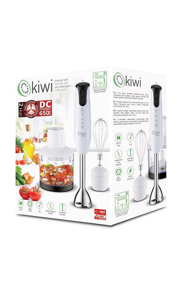 Kiwi KHB-4440 Blender Set, 650 W, 0.5 L Hazne, 2 Hız Ayarı, Beyaz - 3
