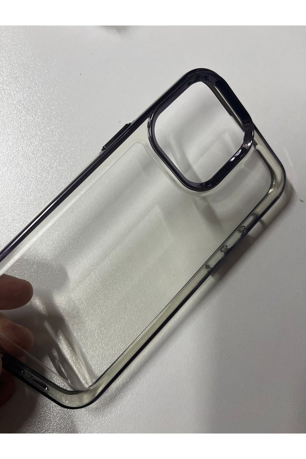 iPhone 14 Promax Compatible Transparent Silicone Case Cover with Colored Edges