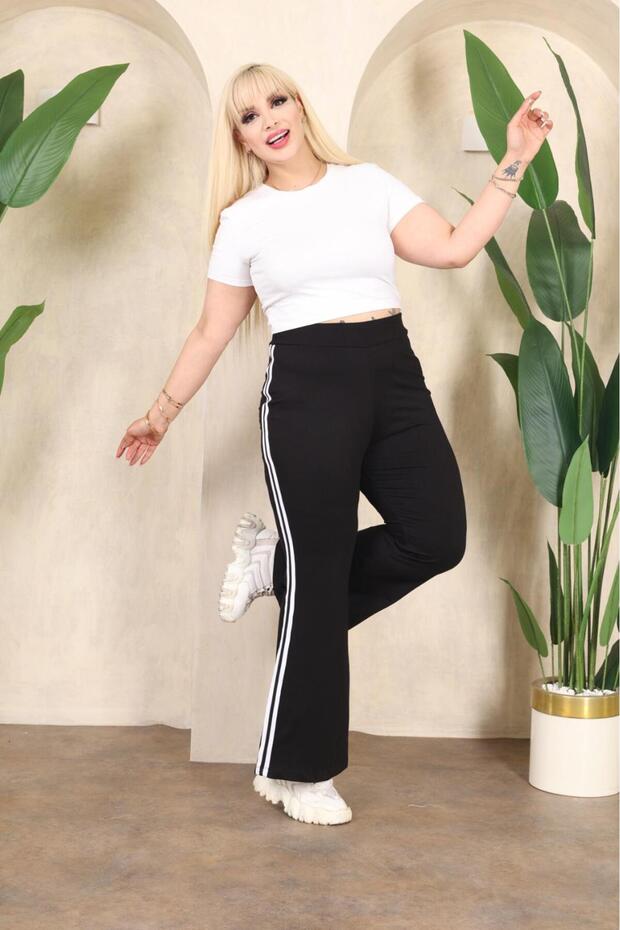 White Striped Spanish Leg Sweatpants