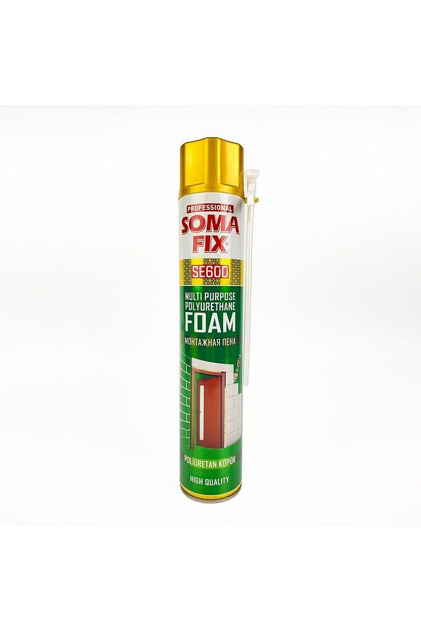 Sosfıx Poliüretan Köpük 600 Gr - 750 Ml Tüpte Pipetli P.ü.köpük Çelik Kapı Pencere Montaj Izolasyon - 1