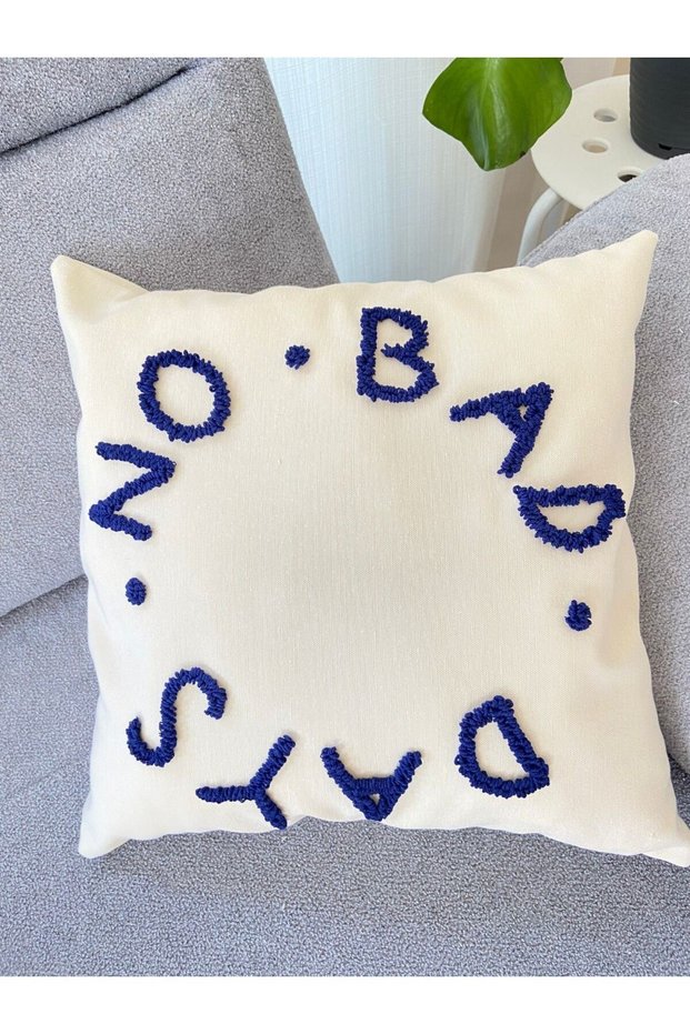 No Bad Days Motto Navy Blue Punch Cushion Pillow Case 42*42 Cm