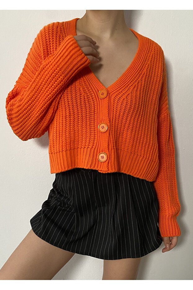 Oranj Basic Kısa V Yaka Triko Hırka 26020 - 1