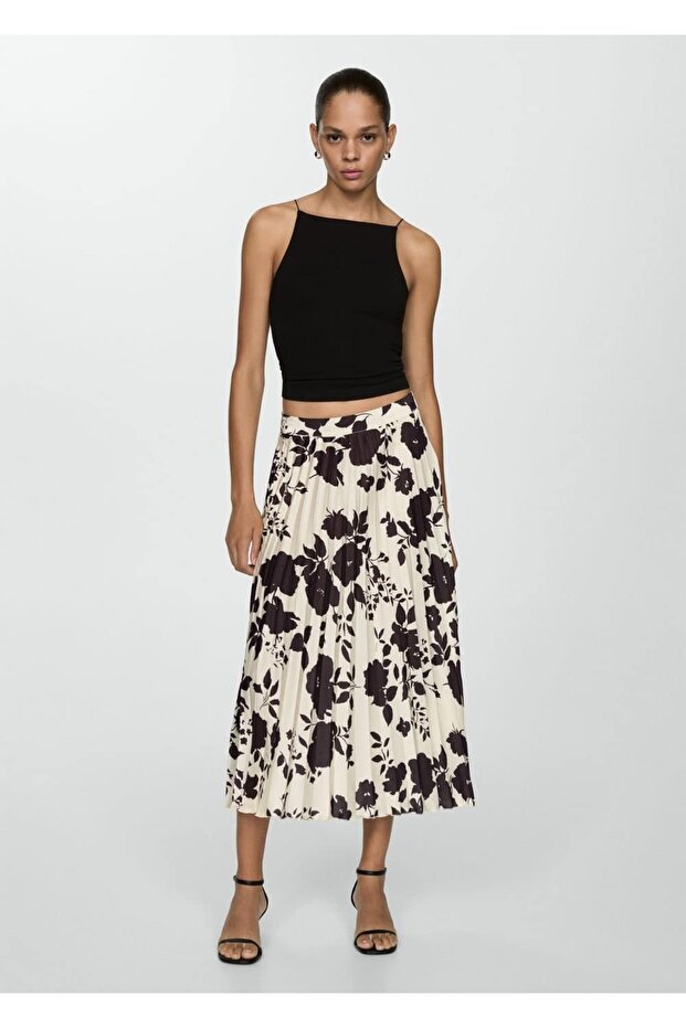 Desenli pilili etek - 2