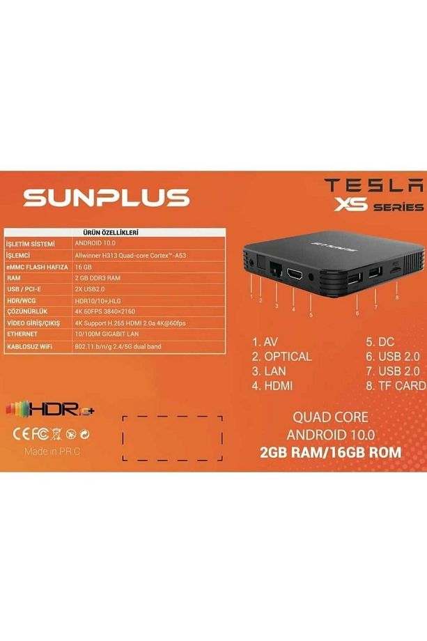 Android Tv Box 2gb Ram -16 Gb Hafıza Android 12 Tvbox - 4 K Tesla Xs Series 3840*2160 P - 2
