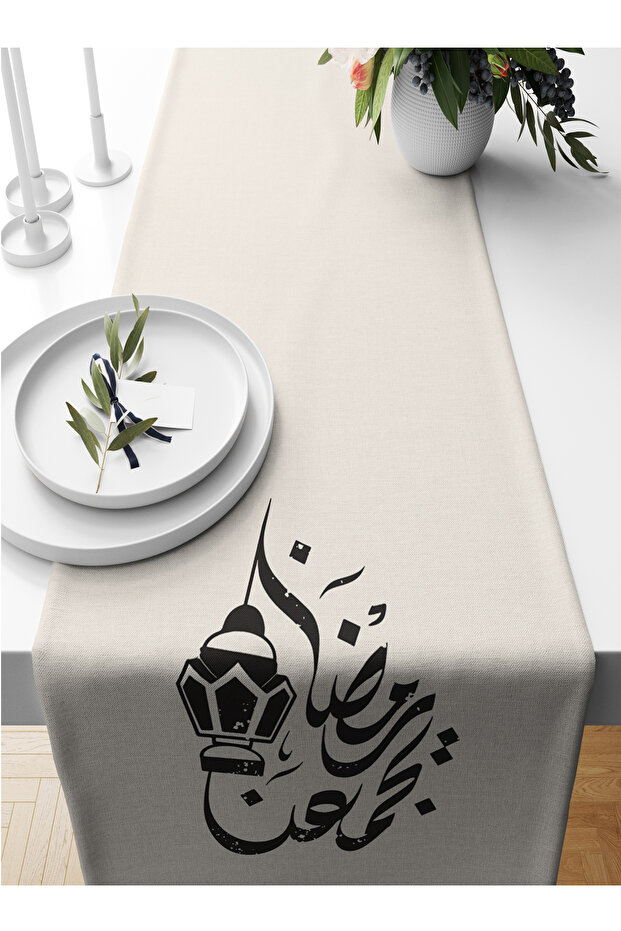 مفرش طاولة بطبعة رقمية من مجموعة رمضان، مقاس 140×40 سم