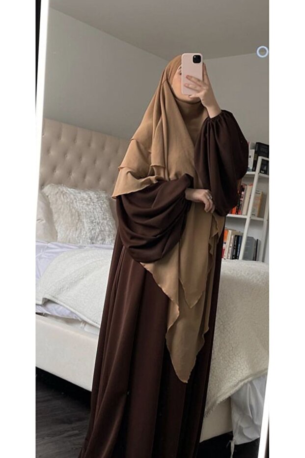 3 katlı peçeli sufle khımar - 4