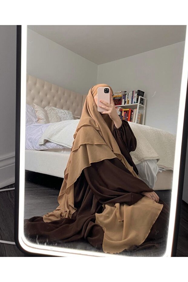 3 katlı peçeli sufle khımar - 3