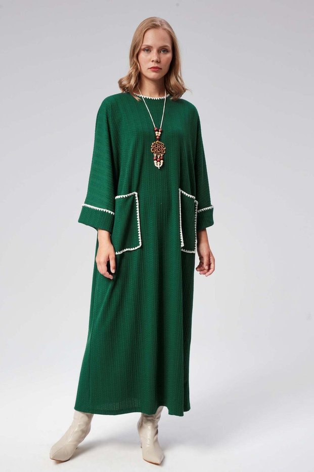 HatunAtila Handcrafted Knitted Detail Long Dress - 5072