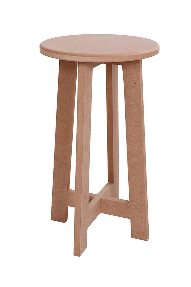 Boyanabilir Ahşap MDF Yuvarlak Demonte Tabure 30x50 cm - 2