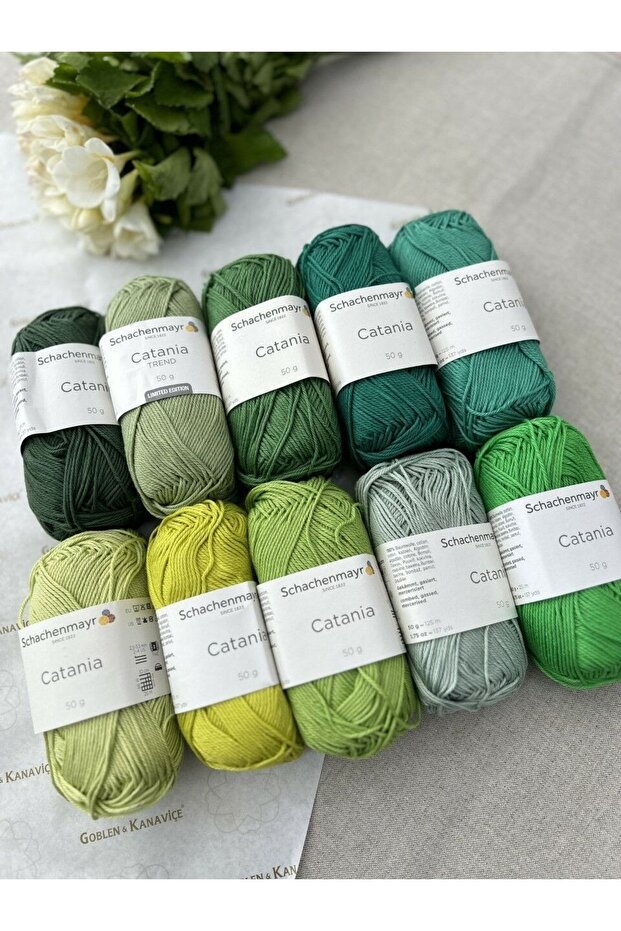 Catania Knitting and Amigurumi Yarn Green Tones