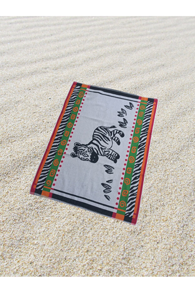 Zebra Patterned Double-Sided Children's Beach Towel 75X100
