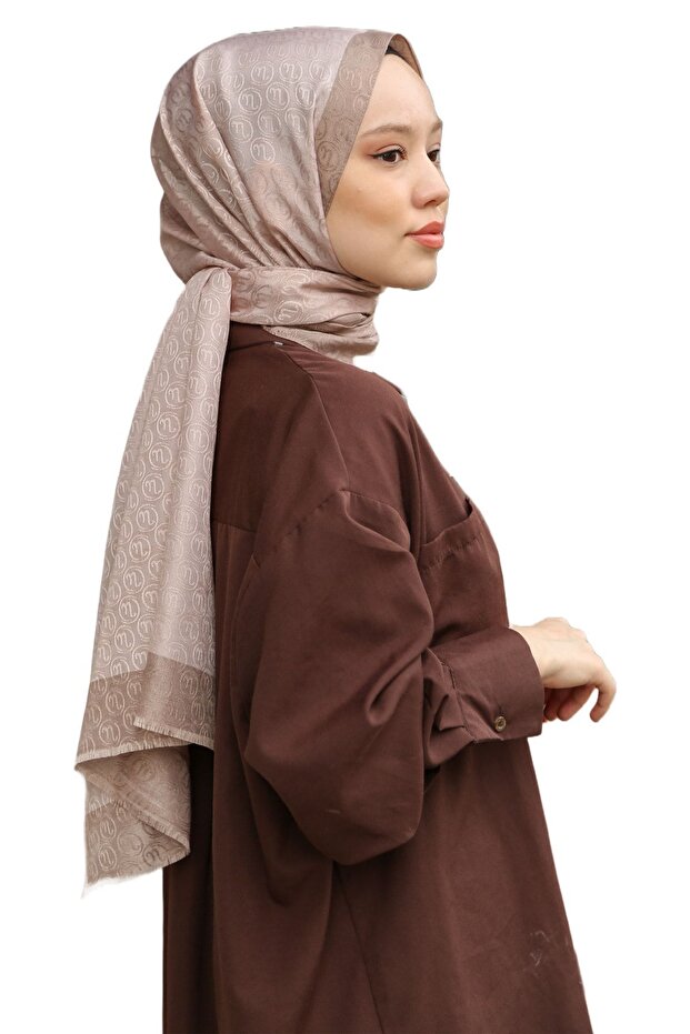 Monogram Şal - Karamel - 3