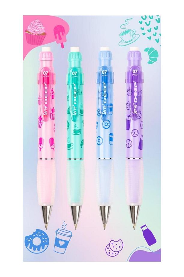 Deep Versatil Uçlu Kalem 0.7 mm - Tatlı Serisi 4'lü Set - 1