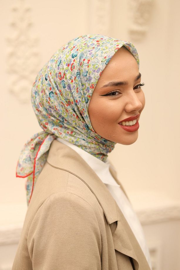 Karanfil Desen Soft Pamuk Eşarp - 2