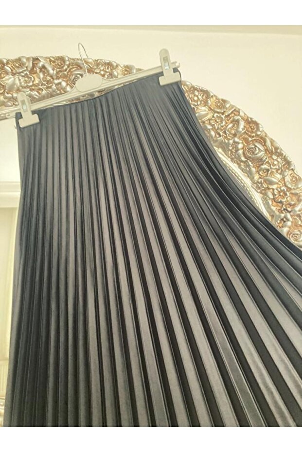 fusta plisata cu aspect piele - 2