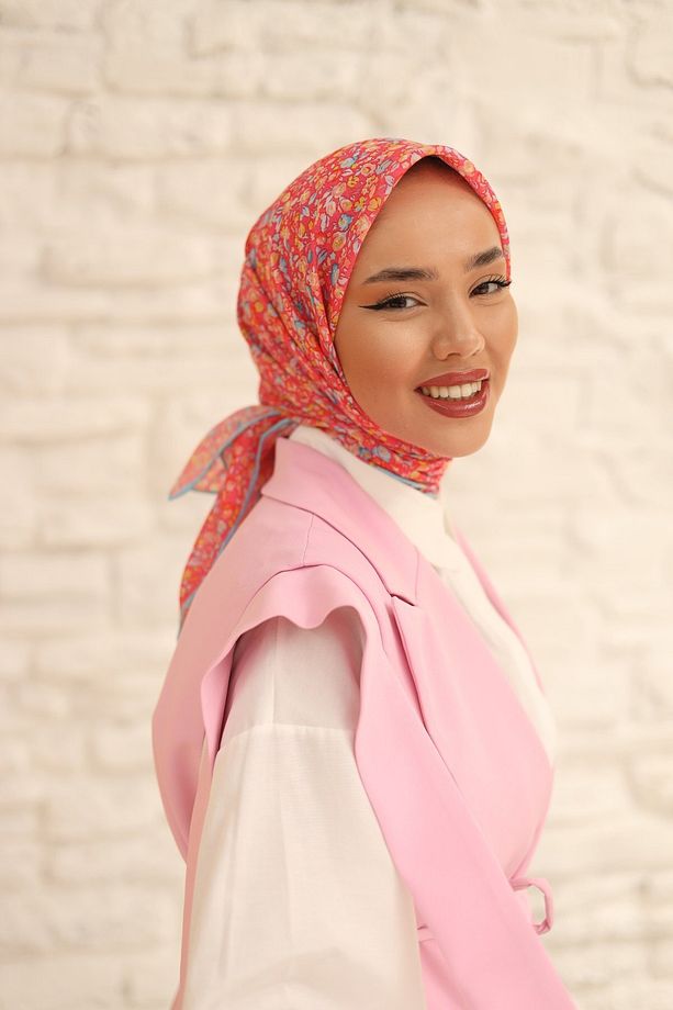 Karanfil Desen Soft Pamuk Eşarp - 1
