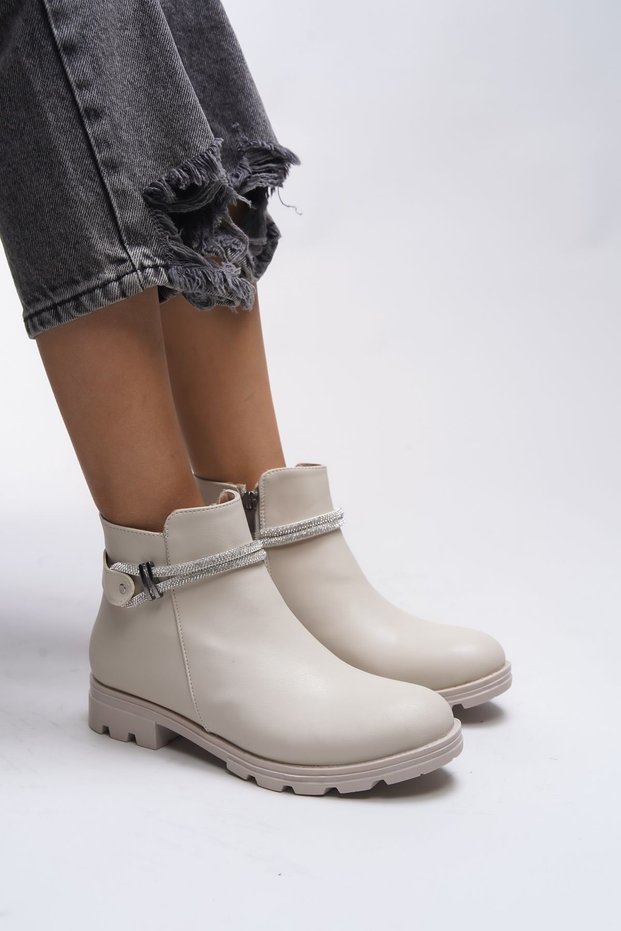 Aanrelle Women's Stone Detailed Boots 0012103 Beige Skin