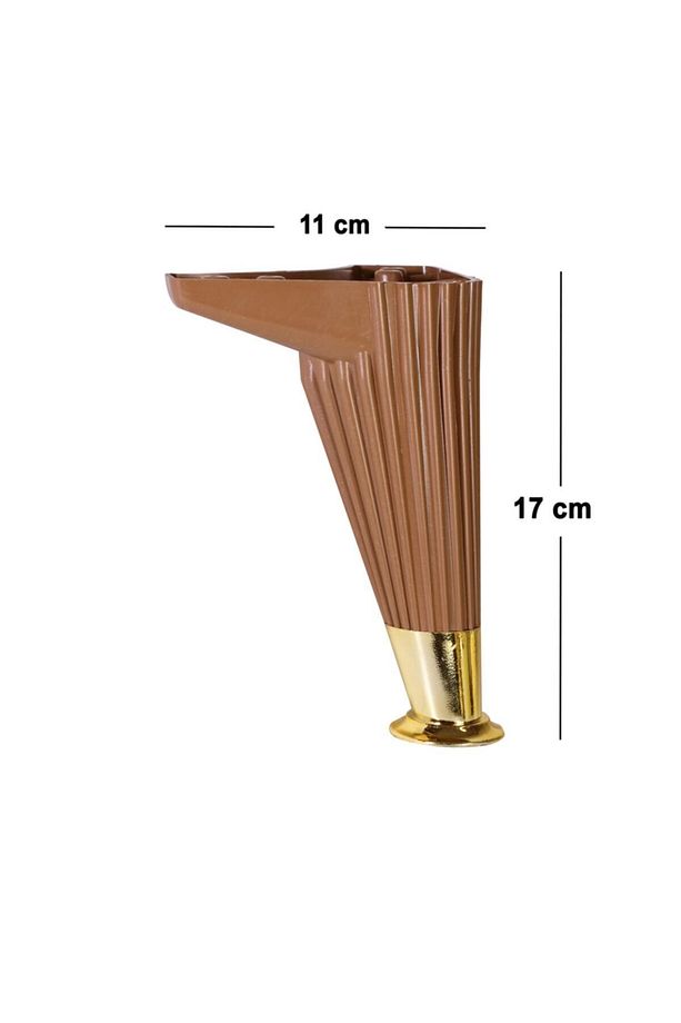 Wetra Line 17 Cm (KAHVE GOLD) Mobilya Koltuk Kanepe Yükseltici Yükseltme Ayağı Ayakları - 5