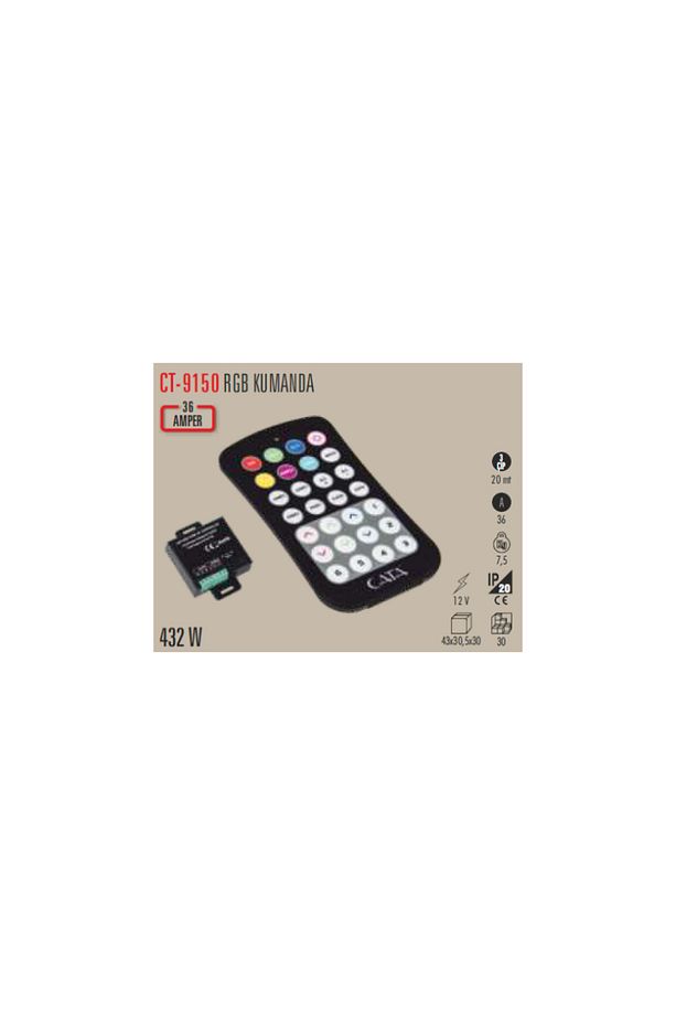 CT9150 RGB LED  İÇİN RENK VE MOD KONTROLCÜSÜ RGB KUMANDA 25 MT 36A - 1