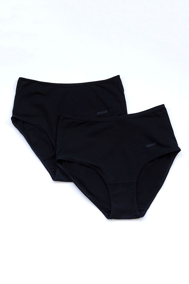 Siyah Basic Maxi 2'li Pamuklu Yüksek Bel Külot new - 1