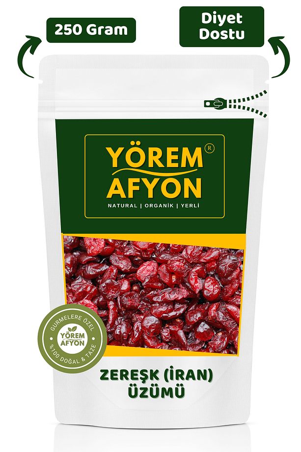 Yörem Afyon Diyet ve Enfeksiyon Dostu Hakiki Zereşk Üzümü, İran Üzümü, Karamuk, Ekşimen | 250Gr. - 1
