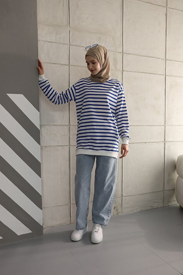 TWO THREAD TESETURES TUNIC STRIPES SWEATSHIRT - 8