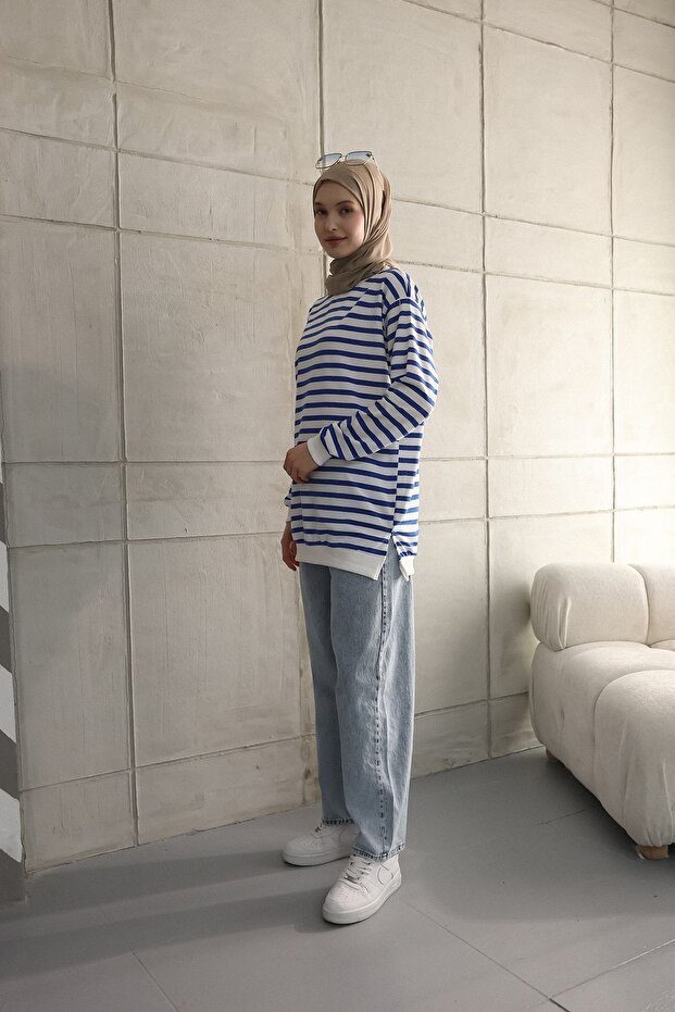 TWO THREAD TESETURES TUNIC STRIPES SWEATSHIRT - 7