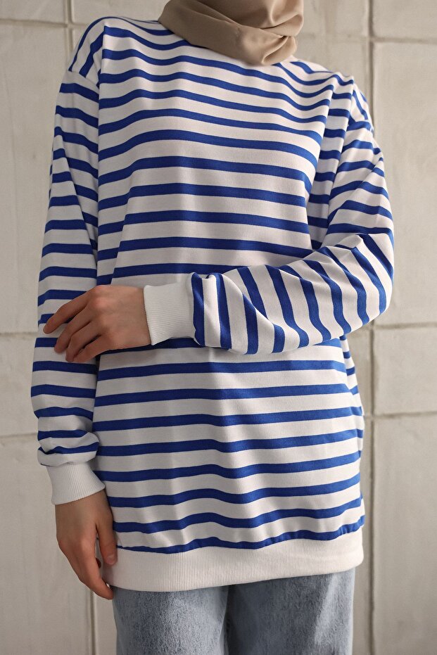 TWO THREAD TESETURES TUNIC STRIPES SWEATSHIRT - 2