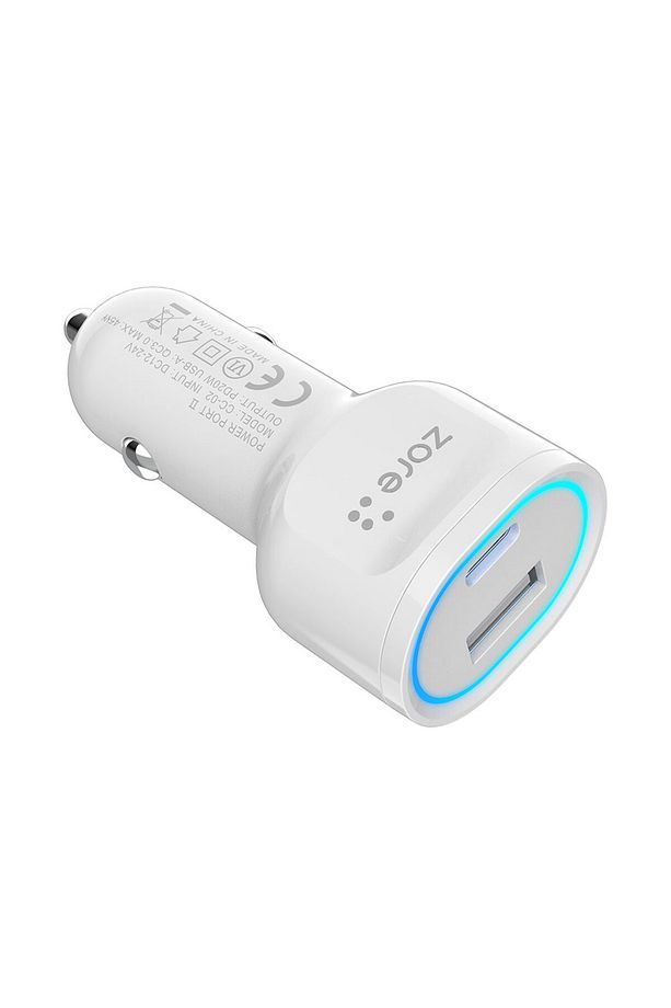 CC-02 Hızlı Şarj Özellikli LED Işıklı QC 3.0 USB-A ve Type-C PD Araç Şarj Başlığı PD 20W - 2