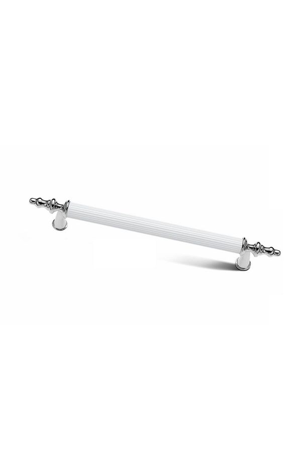 4 Adet Yıldız Mobilya Dolap Çekmece Kulp Beyaz Krom 192 Mm - 1