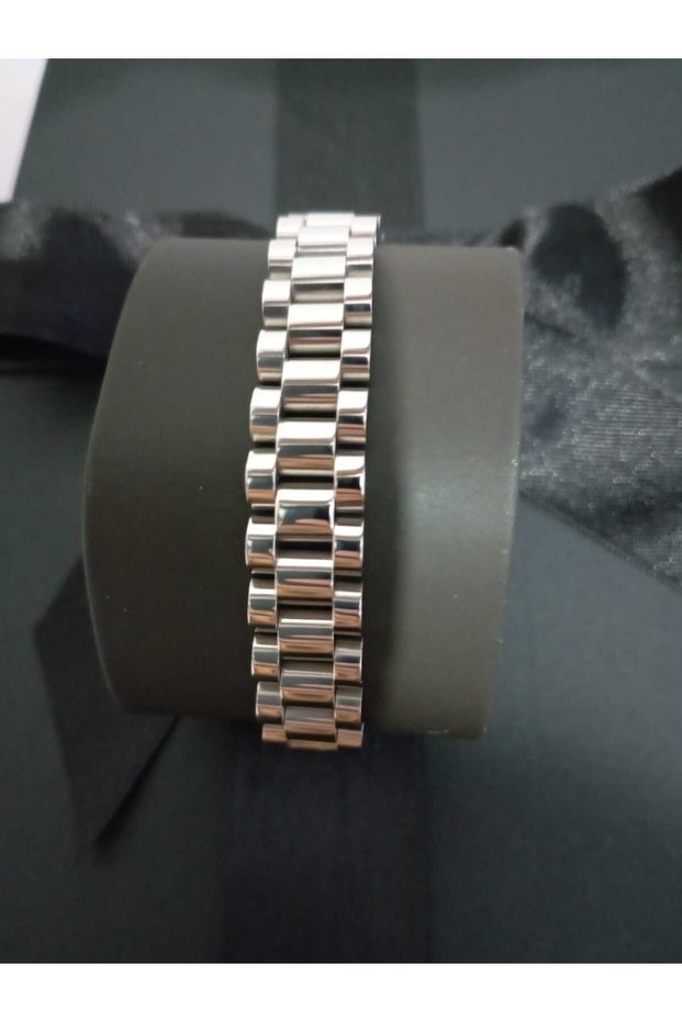 Men's Bracelet - Steel, Thick Cord, Silver Color