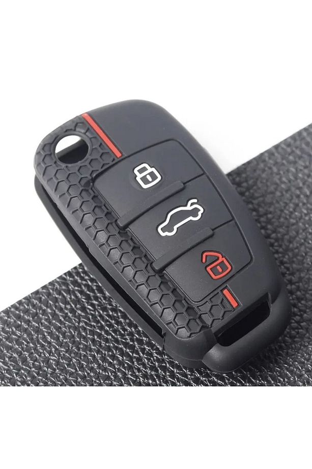 Audi A1 A3 8P 8L A4 A5 B6 B7 B8 A6 A7 C5 C6 4F Q3 Q5 Q7 8V ANAHTAR KILIFI Siyah/Kırmızı - 2