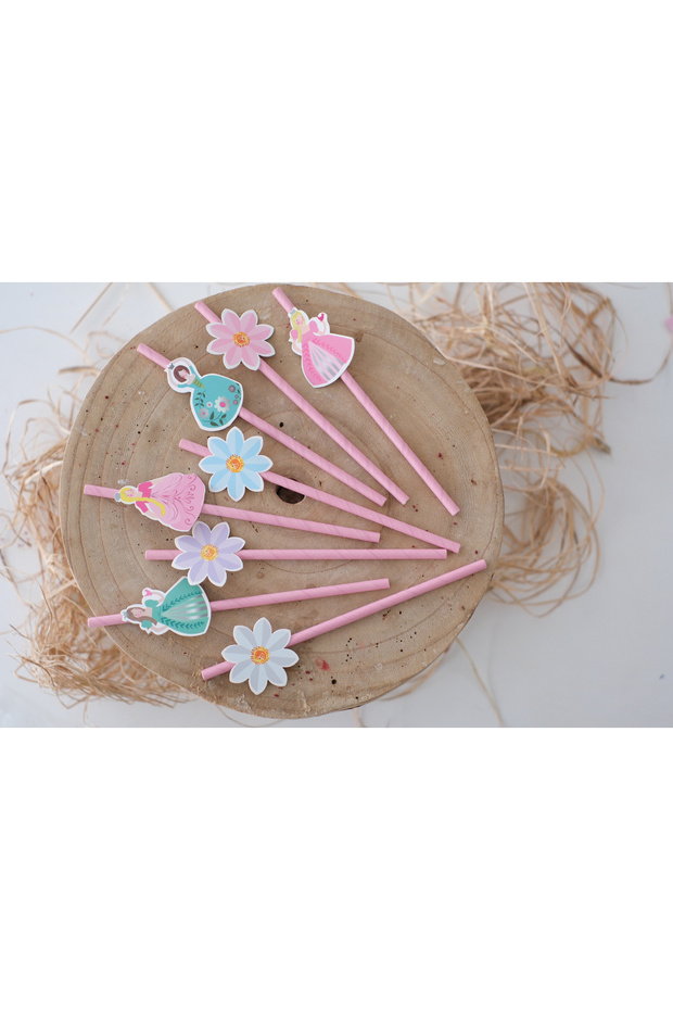 Prensesler Temalı Pipet 8 Adet - 1