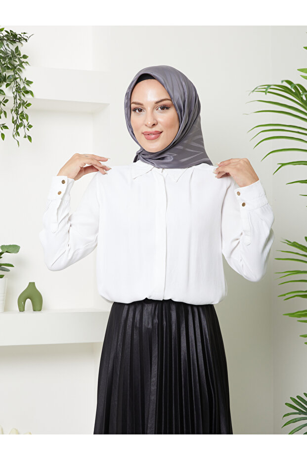 Eșarfă elegantă cu model în zig-zag - 1