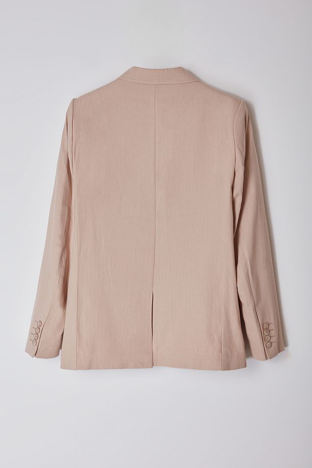 Limited Edition Taş %100 Pamuk Silm Fit Balıksırtı Dokuma Blazer Ceket TMNAW25BC00001 - 7