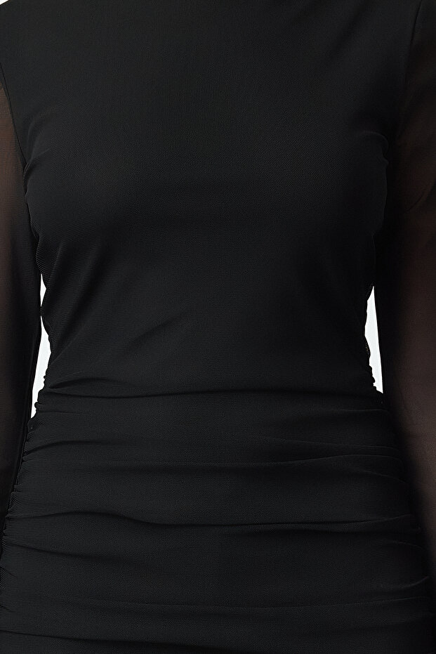 Černé bodysuit Tyl Pletené šaty Tpraw25El00003 - 7