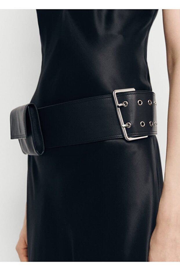 Kemerli Deri Bel Çantası - 5