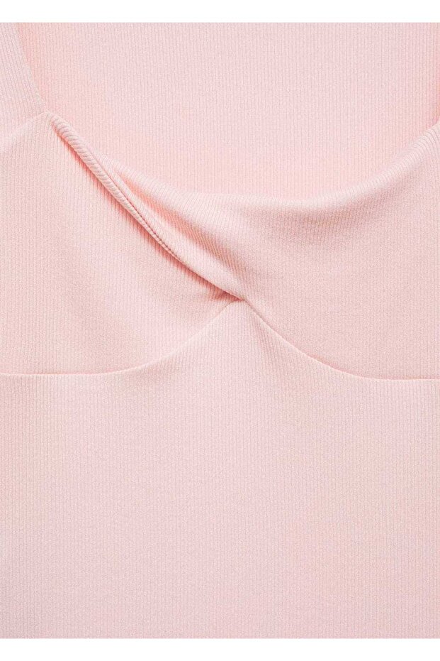 Drape yakalı tişört - 6