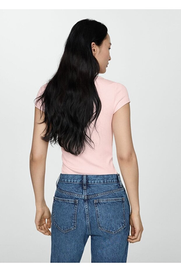 Drape yakalı tişört - 4