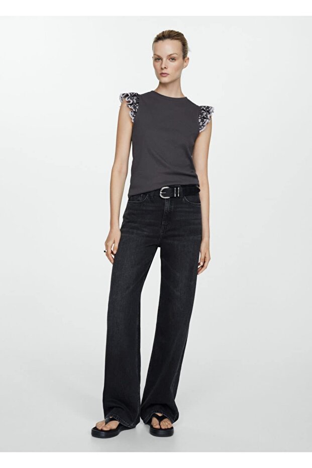 Kolları volanlı tişört - 2