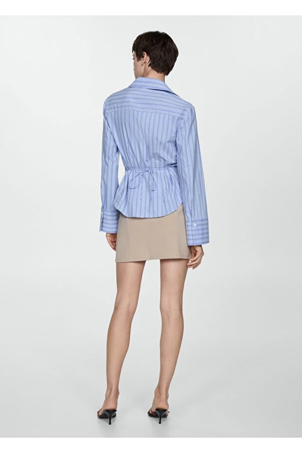 Çift Kemerli Mini Etek - 4