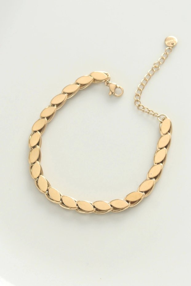 316L Steel Gold Color Barley Chain Bracelet