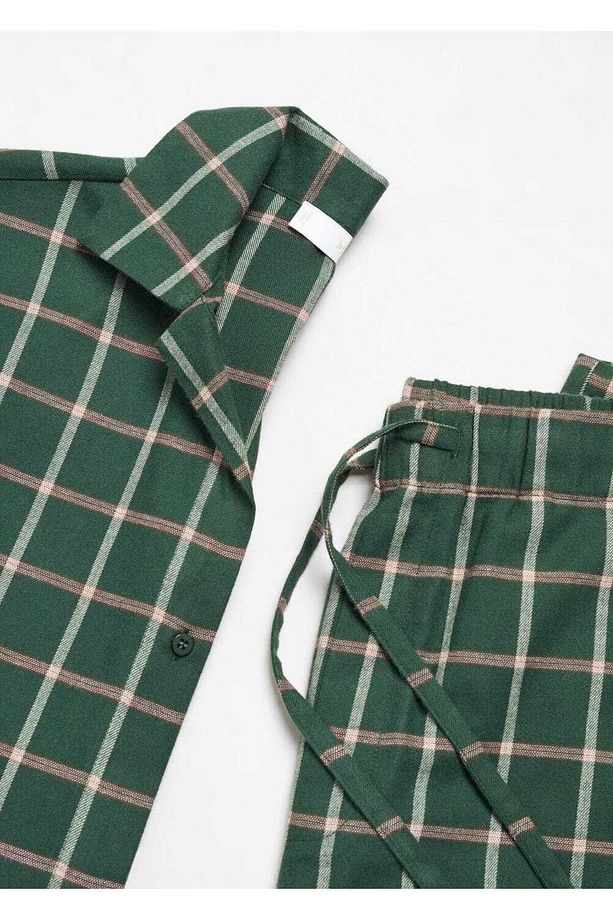 Flanel Ekose Pijama Gömleği - 6